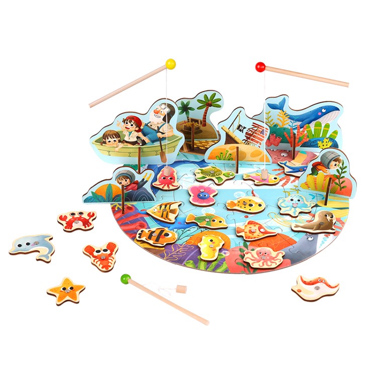 Tooky Toy Juego de Pesca y Puzzle