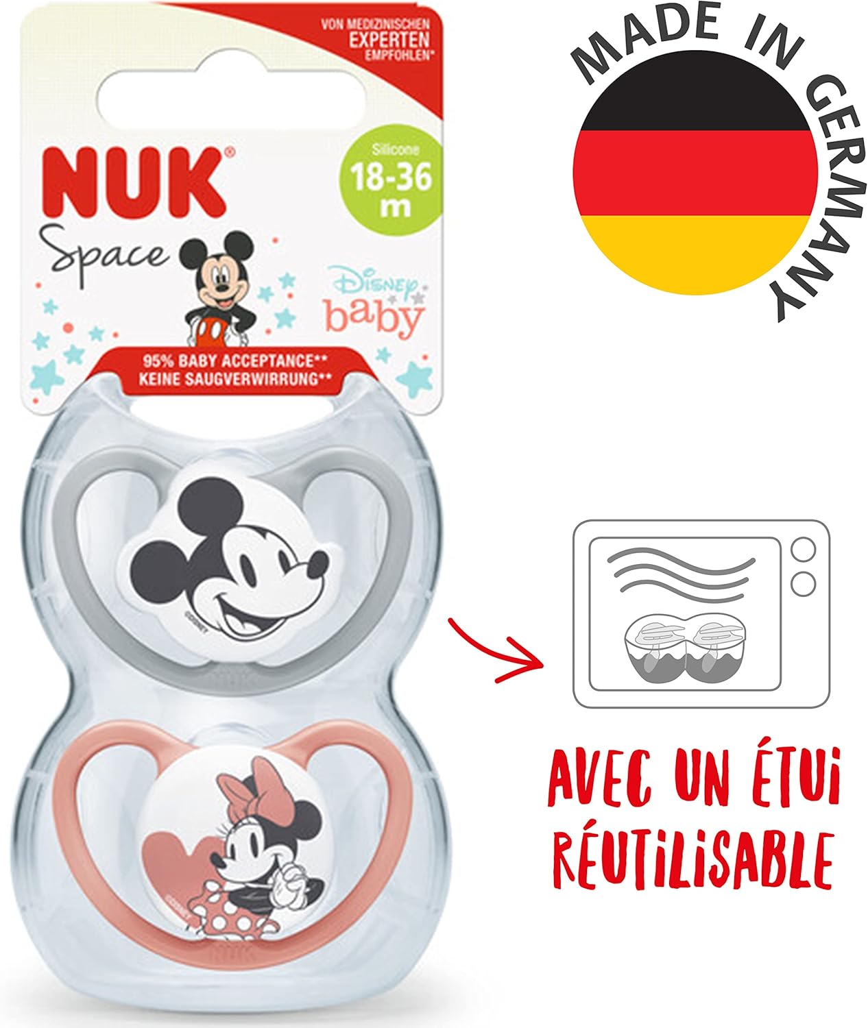 Nuk Chupete Space Disney Talle 2 Gris x2