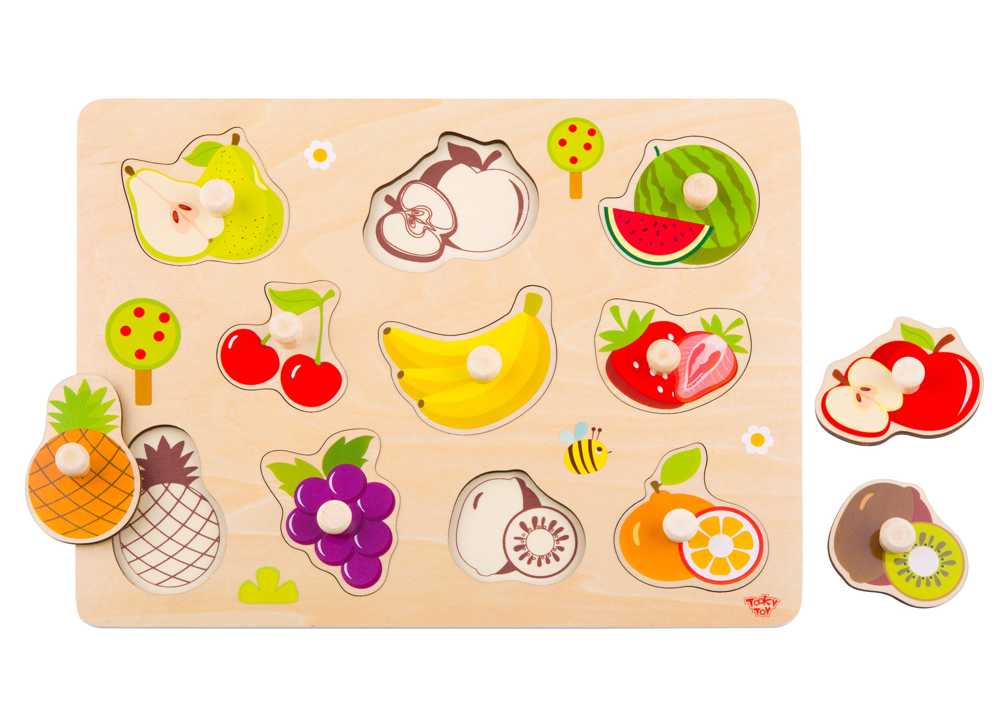 Tooky Toy Puzzle Madera Frutas