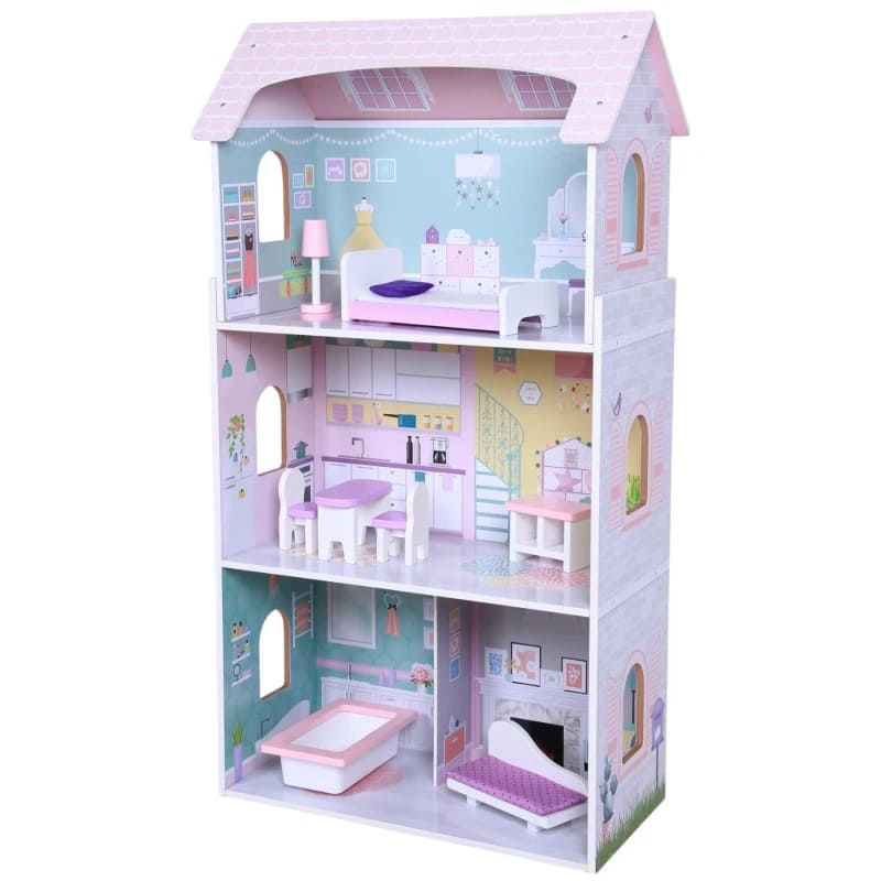 Edu Fun Casita de Muñecas Extra Grande (8 MUEBLES)