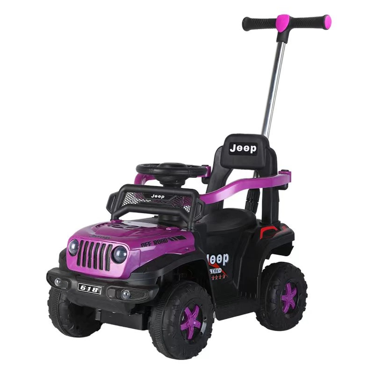 Bebesit Jeep a Batería y Push Car 2 en 2 Violeta