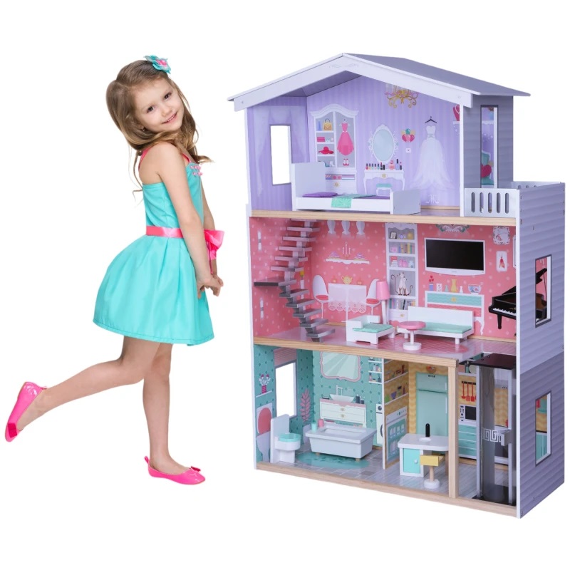 Edu Fun Casita de Muñecas Extra Grande (10 MUEBLES)