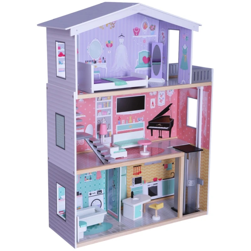 Edu Fun Casita de Muñecas Extra Grande (10 MUEBLES)