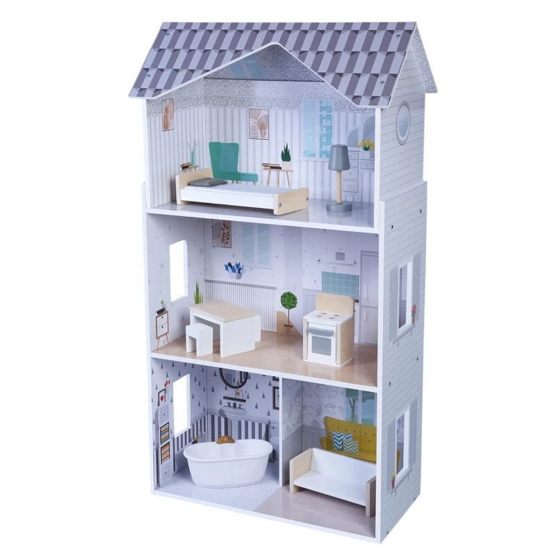 Edu Fun Casita de Muñecas Extra Grande (8 MUEBLES)